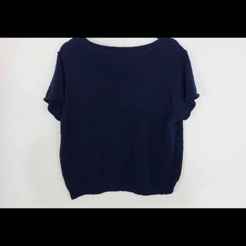 Anthropologie Valentina Navy Blue Short Sleeve Sweater - Picture 11 of 16